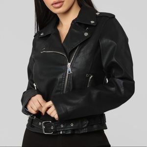 Plus Size Vegan Leather Moto Jacket
